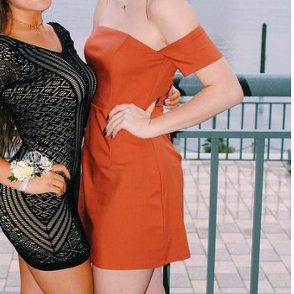 Orange Mini Bodycon Dress